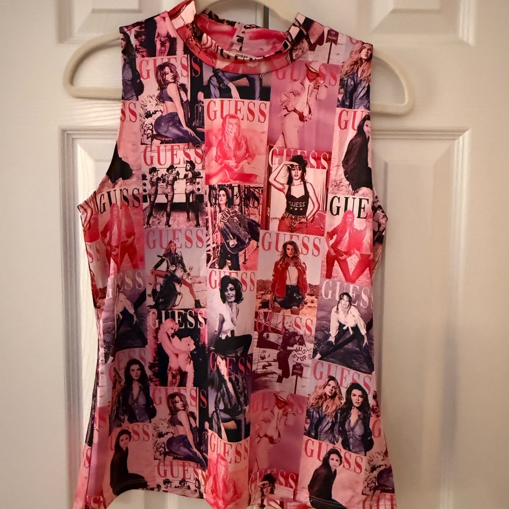 GUESS Women's Multicolor Graphic Tank Top